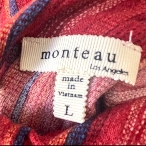 Monteau red striped collared sleeveless top - Picture 8 of 14